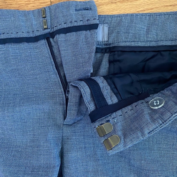 Merona Pants Women’s 12 Heather Blue Stitch detail Pockets Trouser Dress Pant - Picture 5 of 12